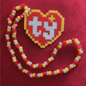 Beanie Baby Tag TY Perler Necklace